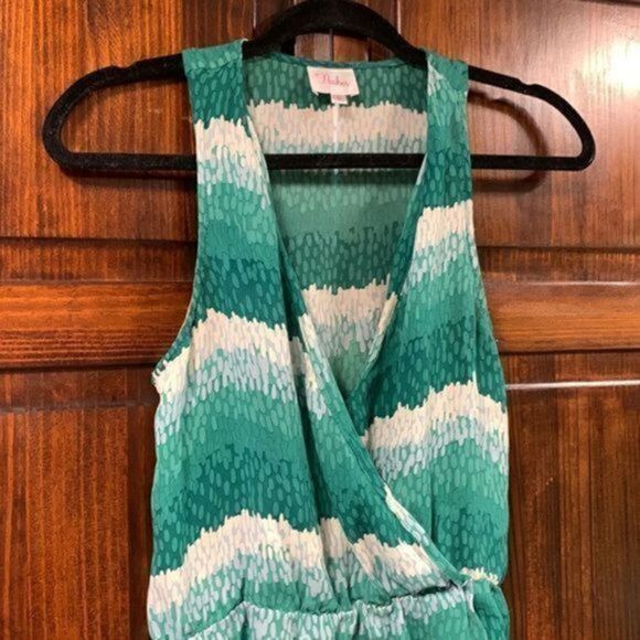 Parker green multicolored tank top blouse size medium - Picture 6 of 14